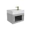 Castello Usa Amazon 24-inch Gray Vanity Set with White Top and Gold Handles CB-MC-24G-GLD-2056-WH - alternate 5